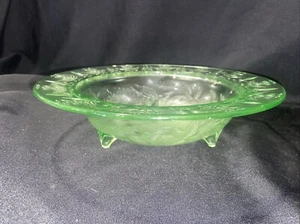Depression Glass bowl green 11”-D - Picture 1 of 8