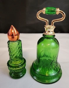 Avon 1978 Emerald Green Bell Bottle  & Christmas Candle Moonwind Colognes👍 - Picture 1 of 15