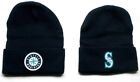 2 FOR $9.95!Seattle Mariners Flat Appliques on cuffed Beanie cap hat!SEE DETAILS