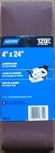 Norton 4 Zoll x 24 Zoll 120er Körnung Schleifband - insgesamt 2 Schleifbänder - Bild 1 von 1
