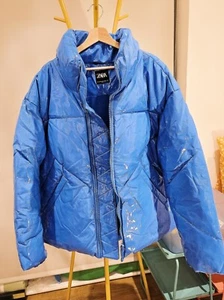 Zara Limited Edition Herren Regular Fit Shiny Puffer Jacke Blau Gr. XL - Bild 1 von 3