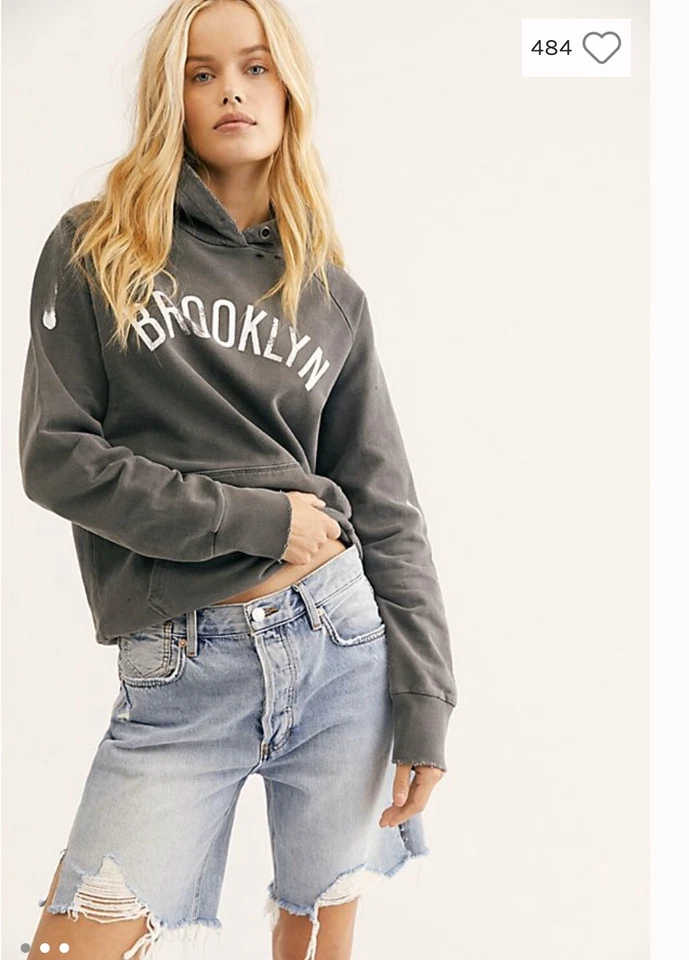 We The Sequoia Surf’s up Medium Blue Denim Distressed Shorts Size 24