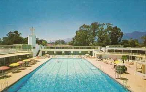 Santa Barbara CA "The Biltmore Hotel Swimming Pool" Postkarte Kalifornien  - Bild 1 von 2