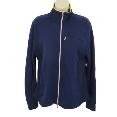 Ralph Lauren Golf Women Large Blue Yellow Full Zip Zipper Athletic Jacket Coat - Image 1 of 4