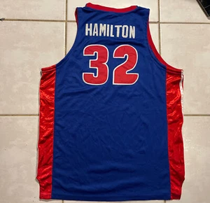 Vintage REEBOK Detroit Pistons Richard Hamilton NBA  Jersey Men's SIZE 50 - Picture 1 of 12