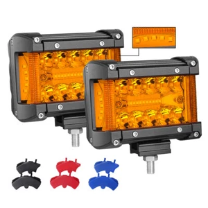 4" Side Shooter LED Work Light Bar Tri-Row Flood Spot Pods Driving Fog Truck ATV - Picture 1 of 10