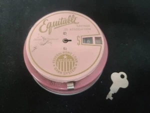 Equitable Savings Association Bank System Pink Piggy Bank Kids Used Vintage - Picture 1 of 20