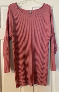 NEW J. JILL Top Sz 2X Pink Ribbed Long Sleeve Stretch Knit Tunic $89 Women's NWT - Picture 1 of 5