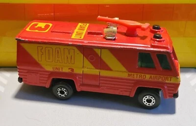 1980 Matchbox Command Vehicle Red Metro Airport Foam Unit 3 Truck  - Image 1 of 3