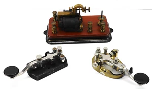 "Manhattan Electric Supply Co." Telegraph Sounder i 2 klucze, (jeden to A Speed-X) - Zdjęcie 1 z 15