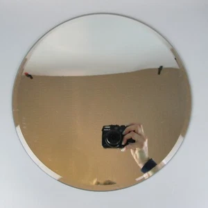 Mirror. Tray Stand for decanters, candles, beverage bottles. Bevelled. Round 12" - Picture 1 of 4
