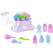ACCESSORI BAGNETTO PER BAMBOLE RAUBER 10 PEZZI CON BORSA - 0116