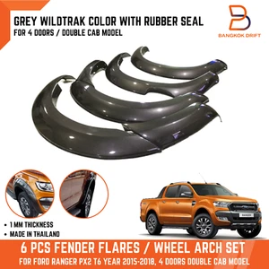 GRAY GREY WILDTRAK FENDER FLARES ARCHES FIT FORD RANGER T6 2015-2018 RUBBER SEAL - Picture 1 of 7