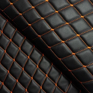 Faux Leather Fabric Foam Quilted Scrim Car Seat Upholstery Material (Baklava) - Picture 1 of 7