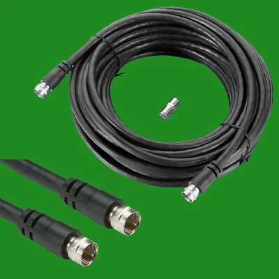 1x 10m Satellite Cable Male To Male & F Type Extension Coupler - Image 1 of 2
