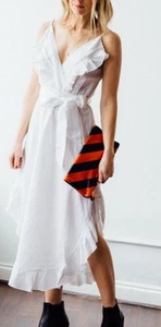 IRO Lemon Midi Dress White Size 10 - Picture 1 of 6