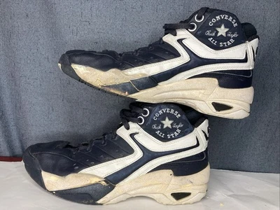 Vintage converse tops altos React All Star Chuck Taylor azul oscuro blanco. Talla 10 US Foto 1 de 4