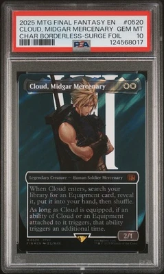 PSA 10 Magic the Gathering Cloud, Midgar Mercenary Surge Foil 520 Final Fantasy - Image 1 of 2