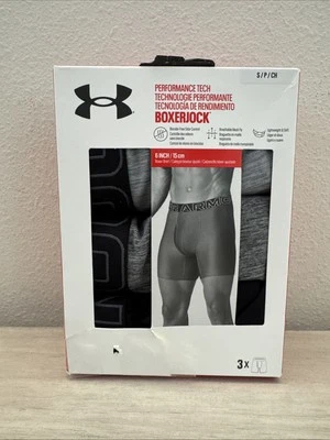 Under Armour UUSHJ823 Men's Sz S Multi Tech 6" Boxerjock Briefs, 3-Pack - Image 1 of 4