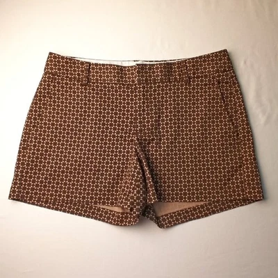 Pantalones Cortos Banana Republic Talla 6 Martin Fit 4" Entrepierna Tiro Medio Marrón Estampado Foto 1 de 4