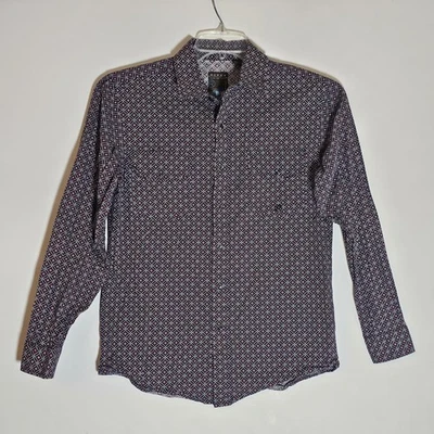Roper Shirt Boys XL 16-18 Navy Red White Geometric Western Pearl Snap Rodeo - Image 1 of 4