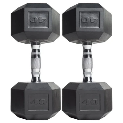 Juego de mancuernas hexagonales recubiertas CAP Barbell 40 lb - Paquete de 2 Foto 1 de 4