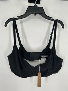 Skims Cotton Jersey T Shirt Bra Clay Underwire Onyx Black Lightweight Size 40DD - Picture 1 of 6