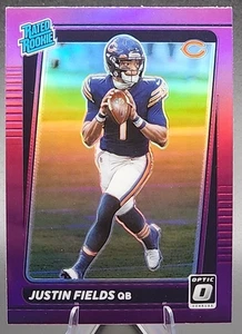 2021 Panini Donruss Justin Fields Rated Rookie RC Optic Preview Pink Prizm SP - Picture 1 of 2