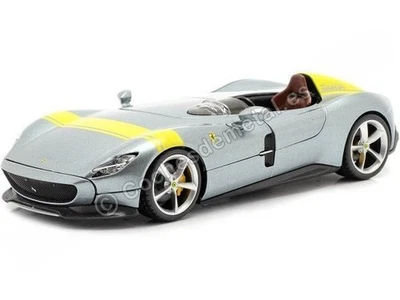 2019 Ferrari Monza SP1 Barchetta Monoposto Gris Plata 1:24 Bburago 18-26027 - Imagen 1 de 4