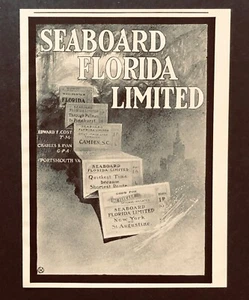 1904 Seaboard Florida Limited Advertisement Train Tickets Antique Print AD - Bild 1 von 2