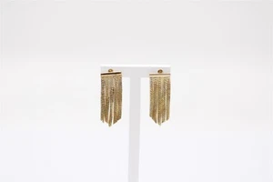 Vintage 18k Yellow White and Rose Gold Fringe Earrings 23.5 mm - Picture 1 of 3