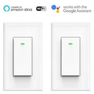 Smart WIFI Light Switch Remote Alexa Google Home Voice Control Smart Life 2Pack - Picture 1 of 6