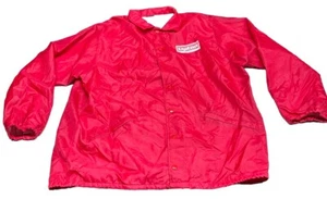 Vintage Lipton Tea Snap Button Coach Jacket Sz XL USA Red White HILTON 90s Light - Picture 1 of 11