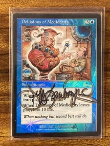 MTG✨Artist Shadow Signed DELUSIONS OF MEDIOCRITY FOIL✨Urza's Legacy NM/M RARE - Picture 1 of 8