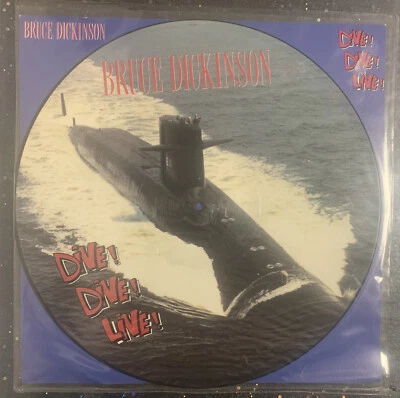 BRUCE DICKINSON OF IRON MAIDEN DIVE! DIVE! LIVE!  1990 PICTURE DISC VINYL USED - Image 1 of 4