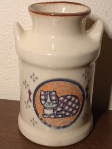 Vintage Ceramic Milk Can Jug Vase Cat Retro Farmhouse Country Kitten Cute Decor - Picture 1 of 8