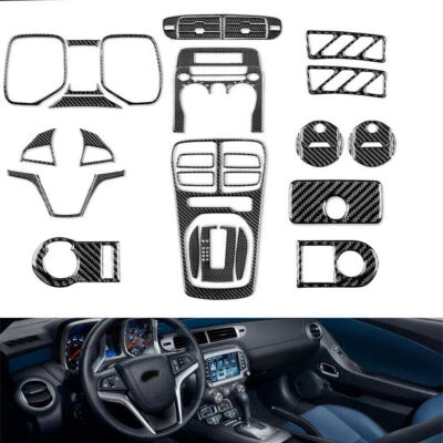Kit completo interior fibra de carbono 40 peças conjunto capa para 2010-2015 Chevrolet Camaro - Imagem 1 de 4