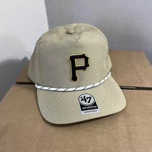NWT Pittsburgh Pirates Snapback Hat Hitch 47 Brand Nylon Khaki Tan Rope Baseball - Picture 1 of 5