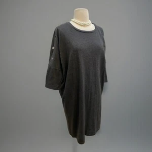 B Collection By Bobeau grey Split Sleeve Knit Dress Size Large stretch boho chic - Picture 1 of 7