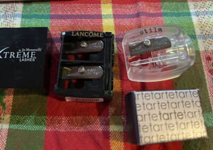 New 4 Assorted Lip & Eye Pencil Sharpeners ~ Tarte, Lancome, Stila, Jo Mousselli