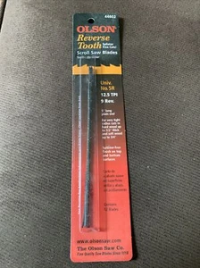 Olson 44602 Reverse Tooth Scroll Saw Blades 12.5 TPI wood cutting - Picture 1 of 2