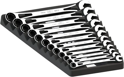 SK Tools USA, LLC, 80019, llaves de trinquete, juego de llaves de trinquete de acero cromado Foto 1 de 4