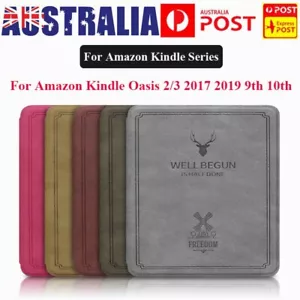 For Amazon Kindle Oasis 2 3 2017 2019 9th 10th Magnetic Leather Smart Case Cover - Picture 1 of 25