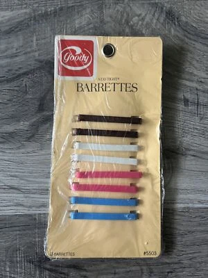 VTG 1982 Goody 2 Inch Stay Tight Barrettes 8 Pack MIP Mixed Colors Silver tone Foto 1 de 4