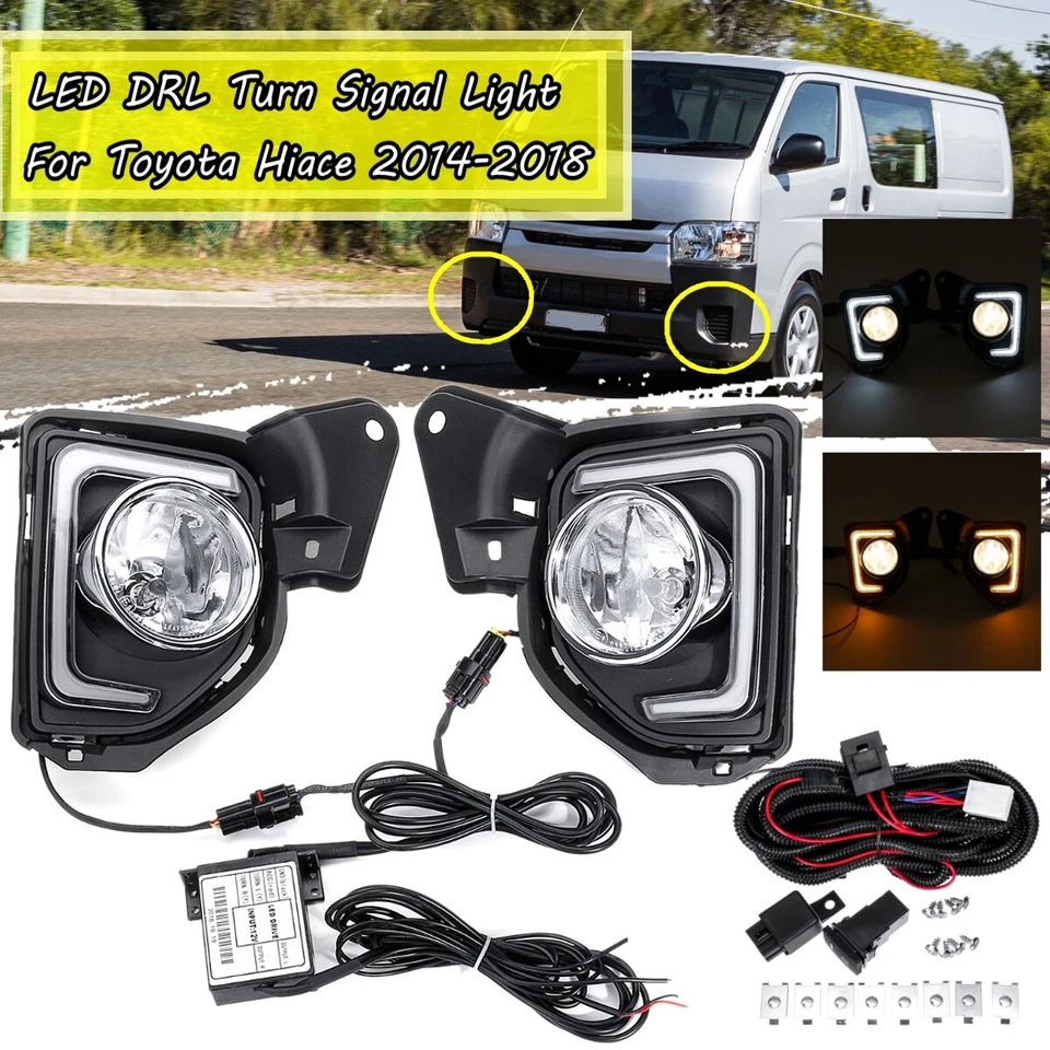 Luz de circulación diurna LED DRL luces antiniebla intermitentes para Toyota Hiace 2014-2018 Foto 1 de 4