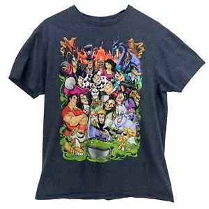 T-shirt Disney Villains adulto grande L grigio cotone unisex grafica maglietta icone malvagie - Foto 1 di 6
