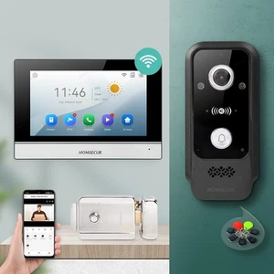 HOMSECUR 7" Waterproof 4 Wire WIFI HD Video Doorphone Entry Intercom Card Entry - Picture 1 of 12