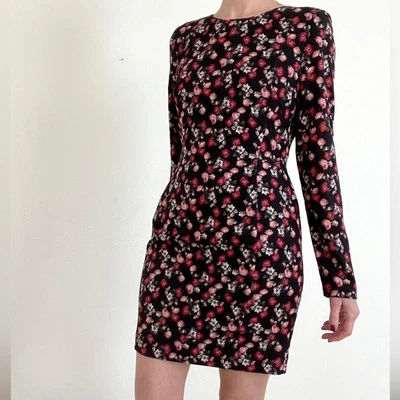 BLACK HALO dress / NWT long sleeve floral print party dress / size 10 - Image 1 of 4