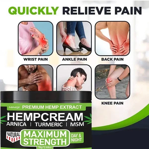 HEMP CREAM MAX STRENGTH ARNICA MSM PAIN RELIEF ARTHRITIS JOINT BACK KNEE PAIN