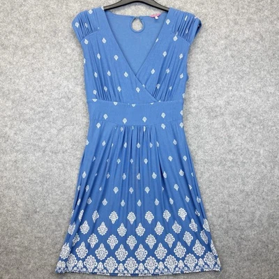 Vestido de té Joules Marilyn cruzado delantero talla UK 12 azul para mujer pre querido damas Foto 1 de 4